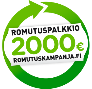 Romutuspalkkio 2000 € romutuskampanja 2026-2027